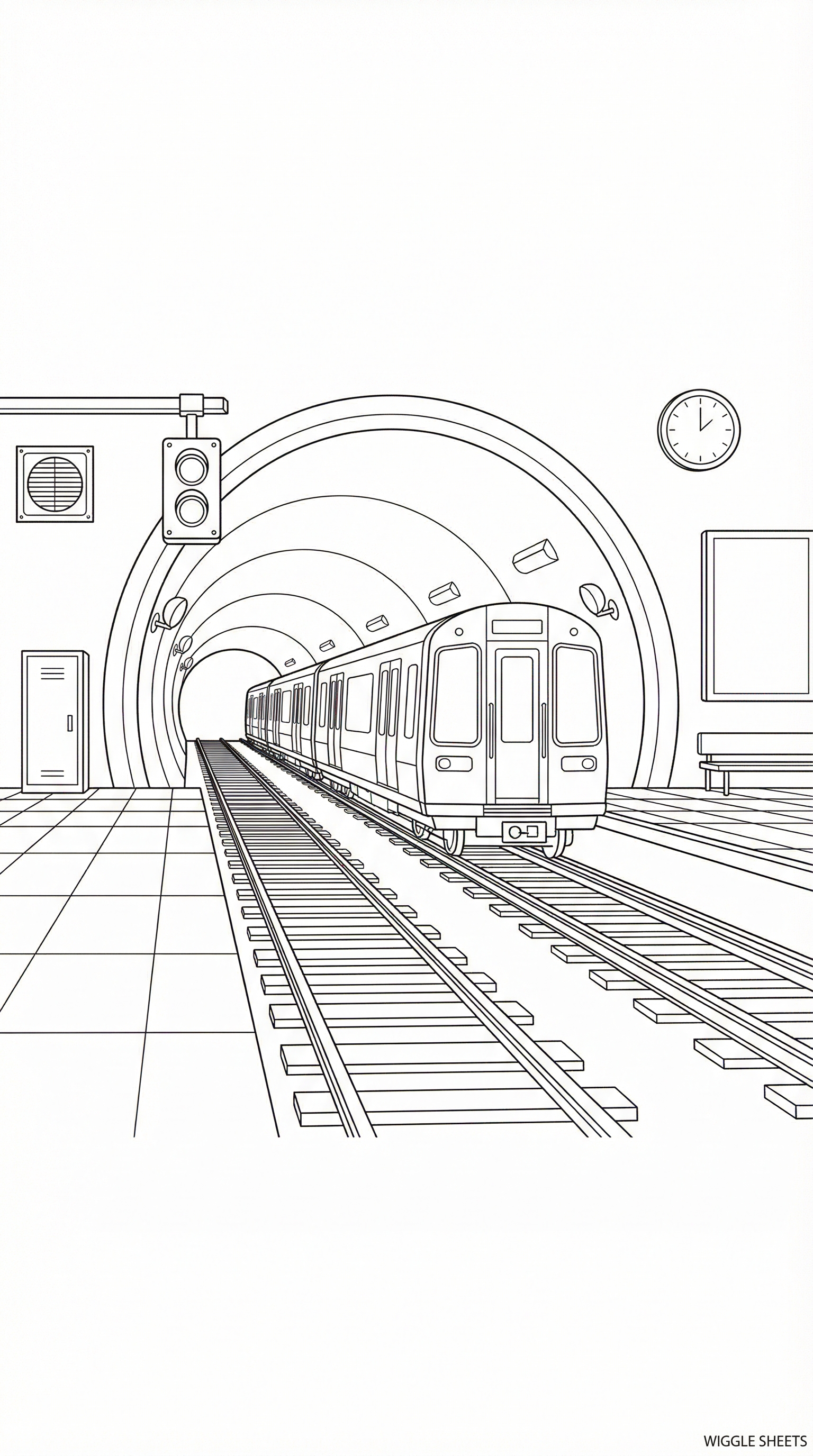 Metro Tracks Coloring Page